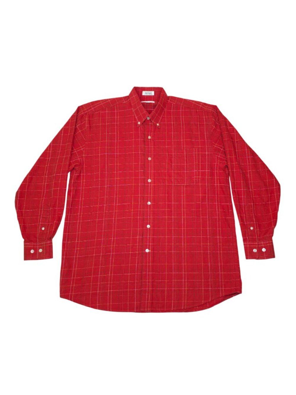 Cutter & Buck Mens Red Plaid Long Sleeve Button-Down Shirt Size Large 100% Cotto - Picture 8 of 8